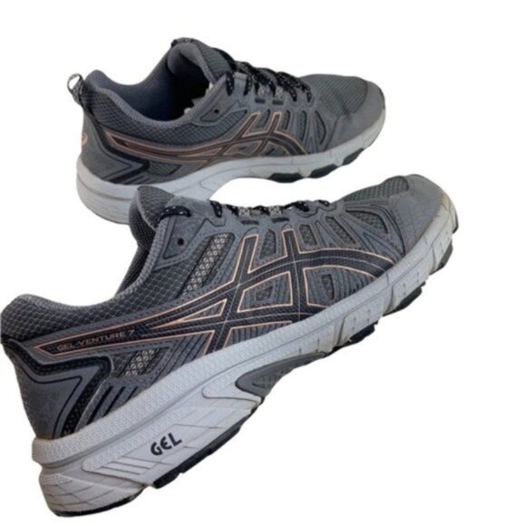 Asics Gel Venture 7 Lace Up Sneakers Grey Rose Gold - Picture 3 of 10